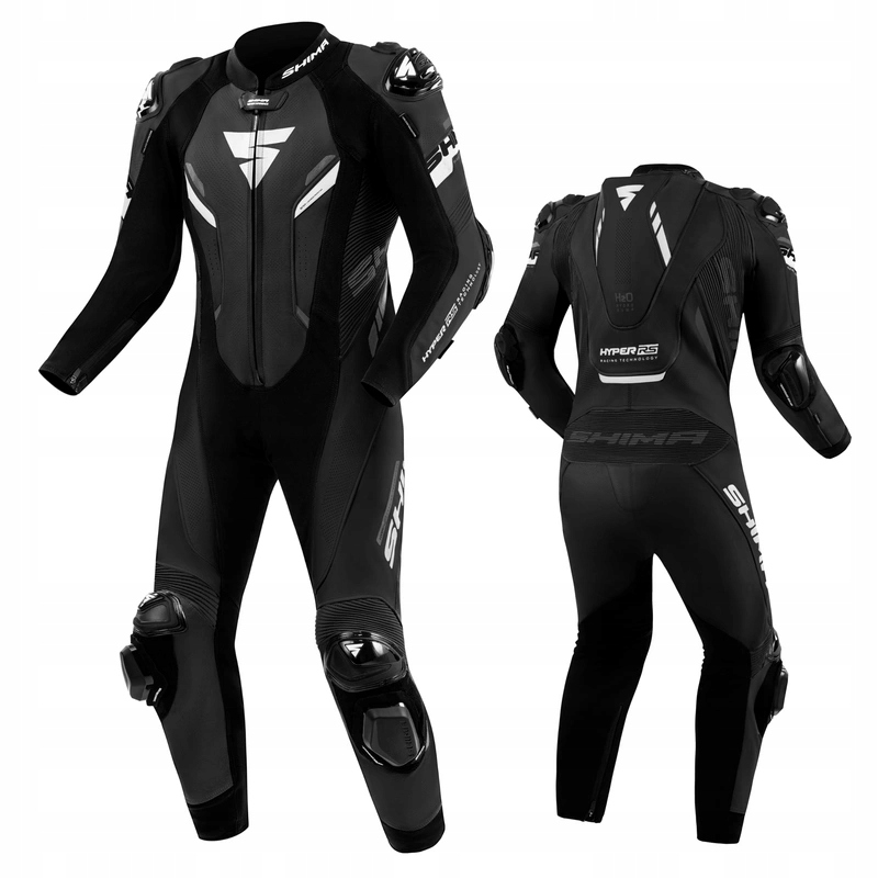 Kombinéza na motorku jednodílná Shima Hyper-rs Black/white Bonus