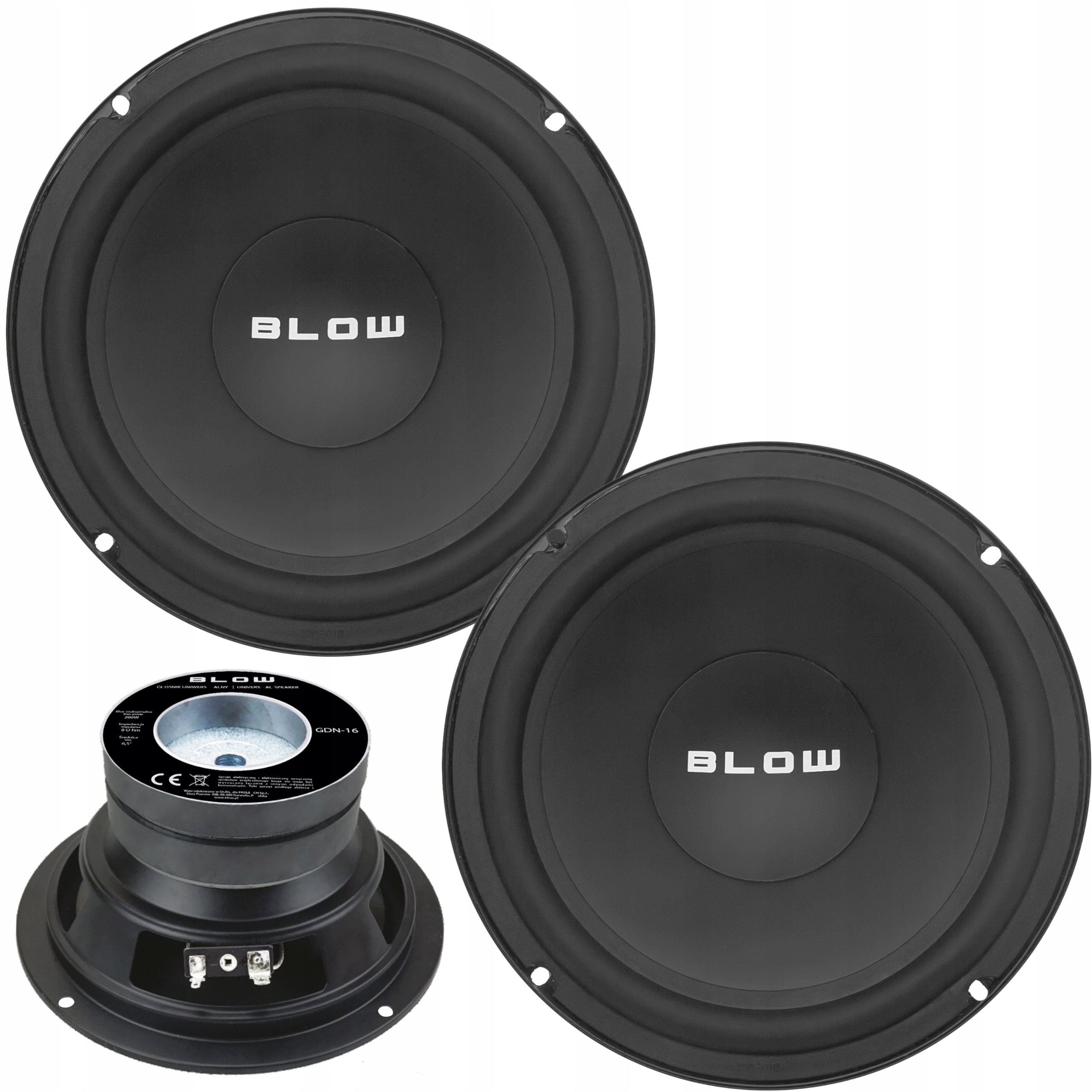2x Basový Reproduktor Woofer Gdn 200W 165mm Nízkotonový Jednodrážkový GDN16