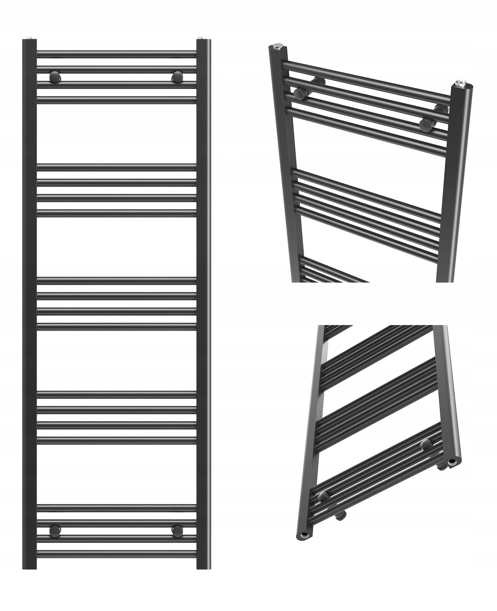 Kúpeľňový Ohrievač Čierny Rebrík 50x140 cm Breno Kaloryfer Moderný
