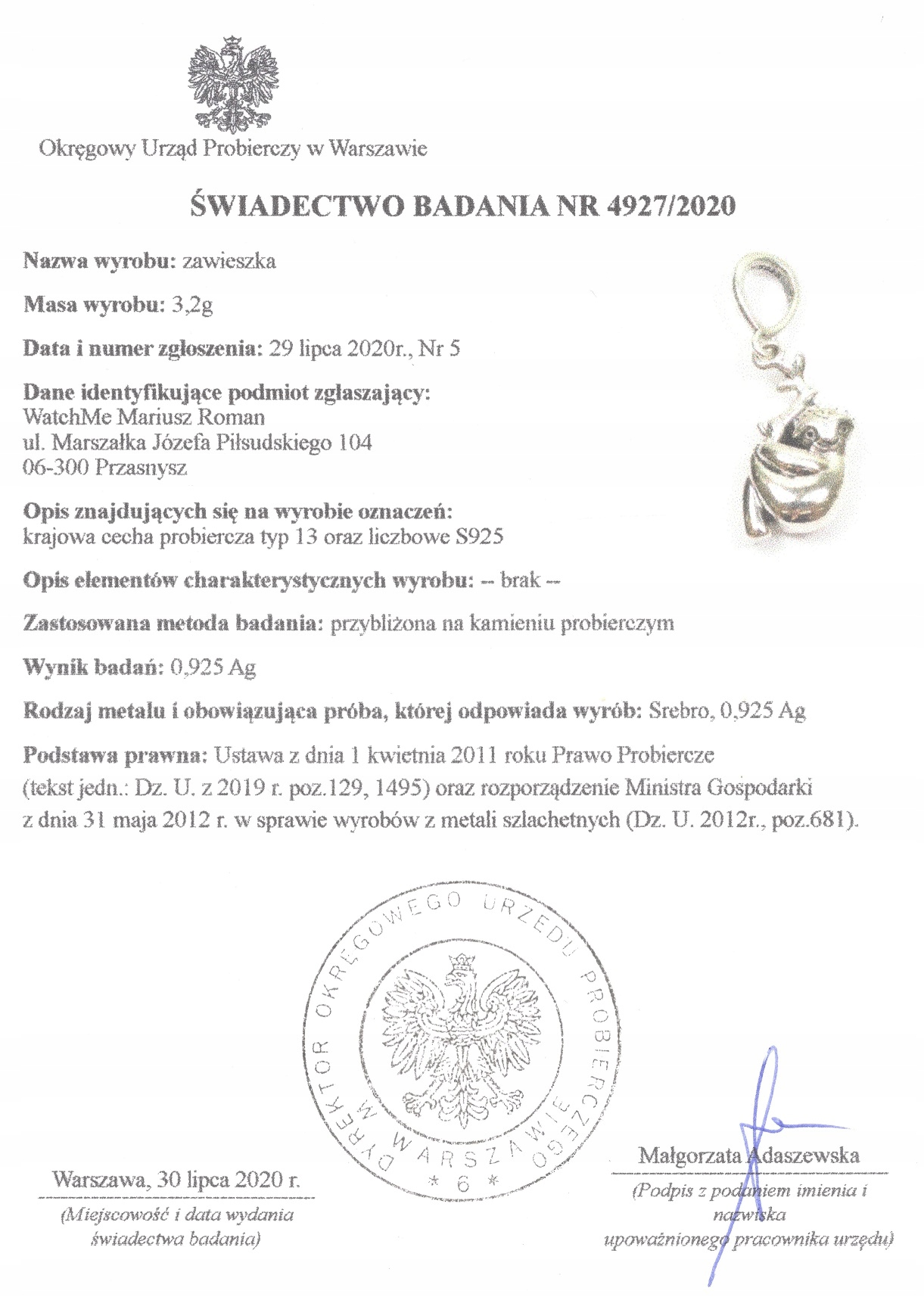 CHARMS srebro 925 LENIWIEC zawieszka koralik beads srebrny prezent Cechy nie zawiera niklu