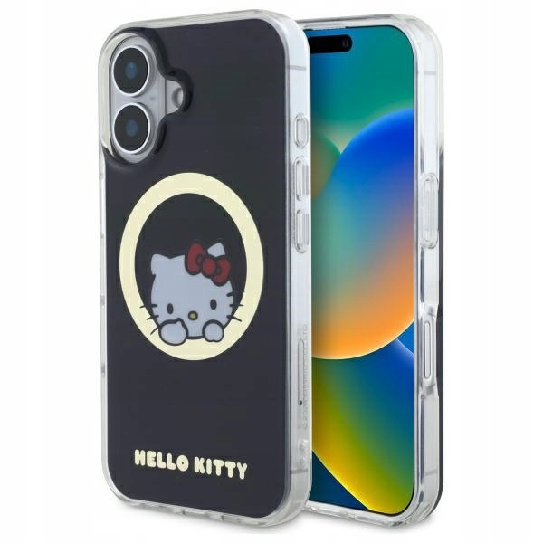 Pouzdro Hello Kitty HKHMP16SHSWKK pro iPhone 16 6,1" černé/černé, IML Sweet Ki