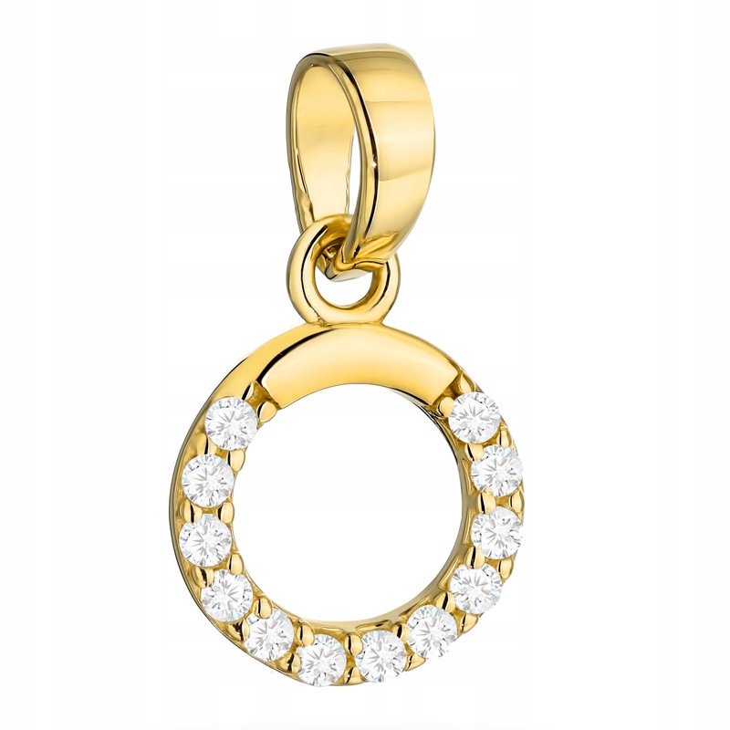 Zlatý Přívěsek Přívěsek pr. 585 Ring Kolo s zirkony 14k