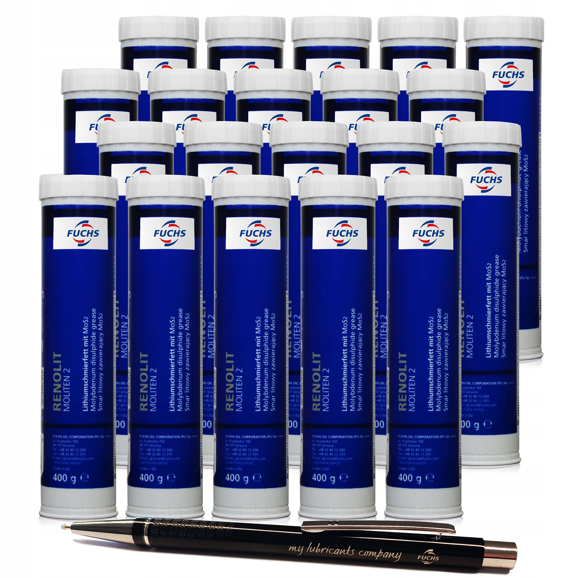 20 x Fuchs Renolit Moliten 2 Smar Z Molibdenem Nlgi 2 W Tubie 400g