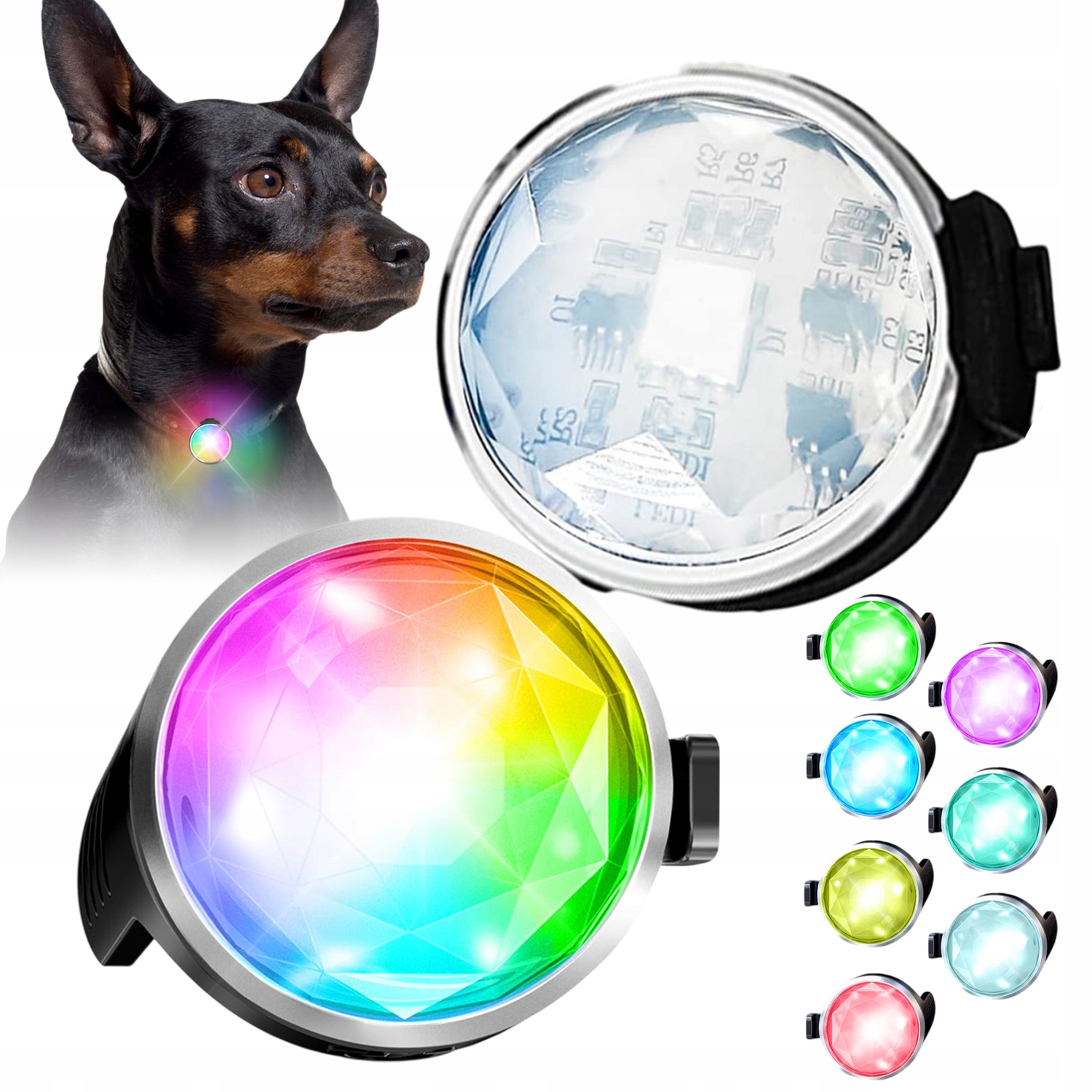 Levně Flasher Přívěsek Rgb Led Světlo Pro Psa Svítí Ve Tmě 140 Mah IP65