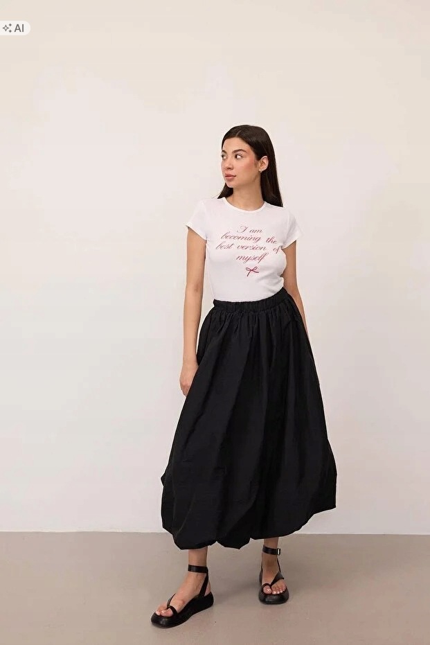 Sukně Dlouhá Černá Balónková Elegantní A Lehká S 5IA