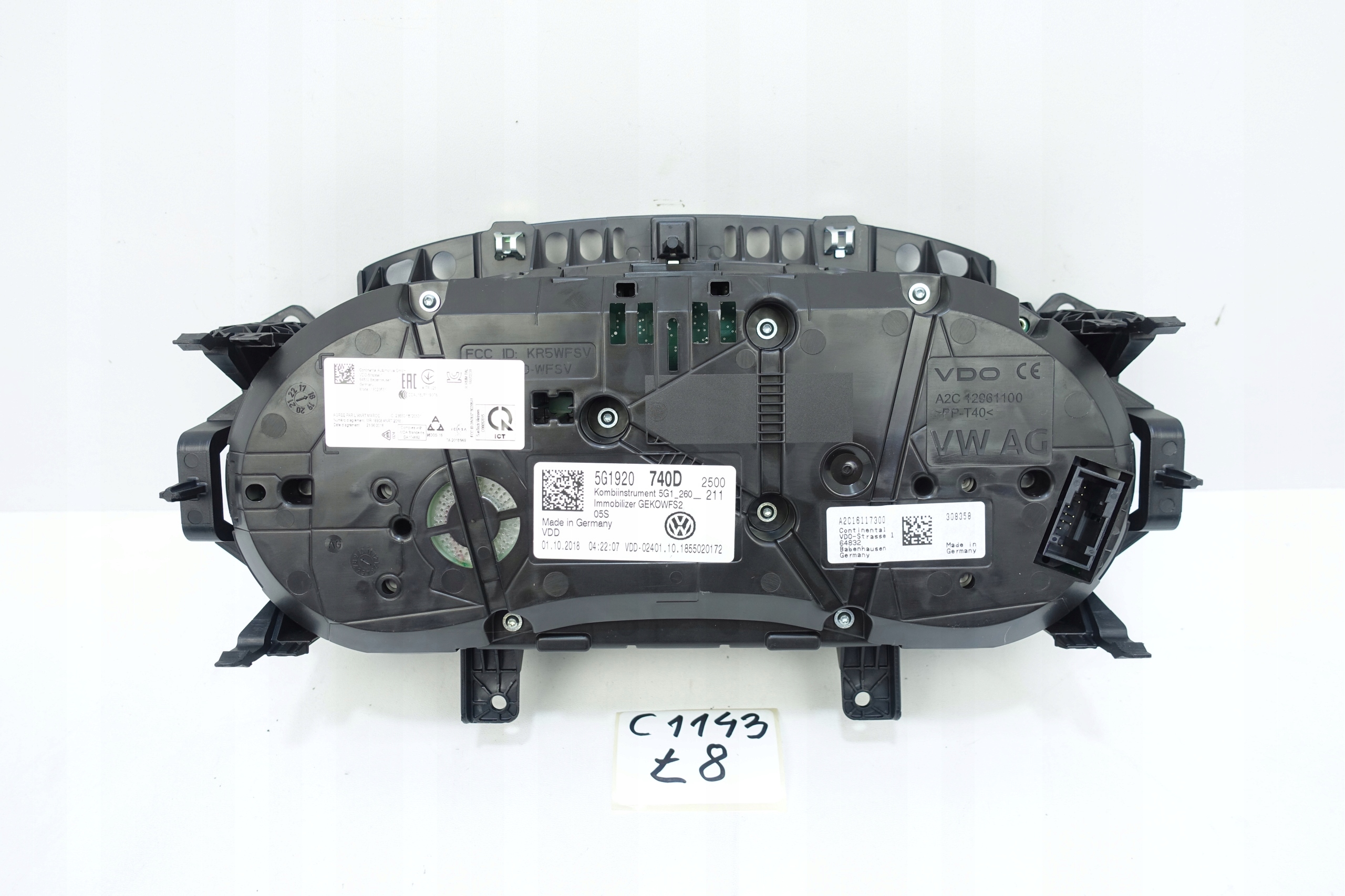 dials dials VW GOLF VII 7 5G 69686KM 5G1920740D