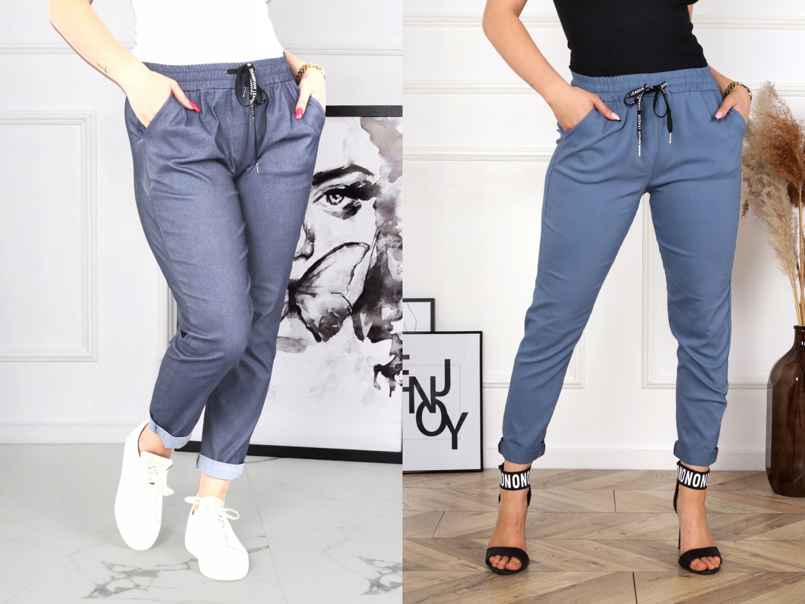 SPODNIE DAMSKIE RURKI CYGARETKI KLASYCZNE MODNE WYGODNE ELASTYCZNE 42 XL Kolor wielokolorowy