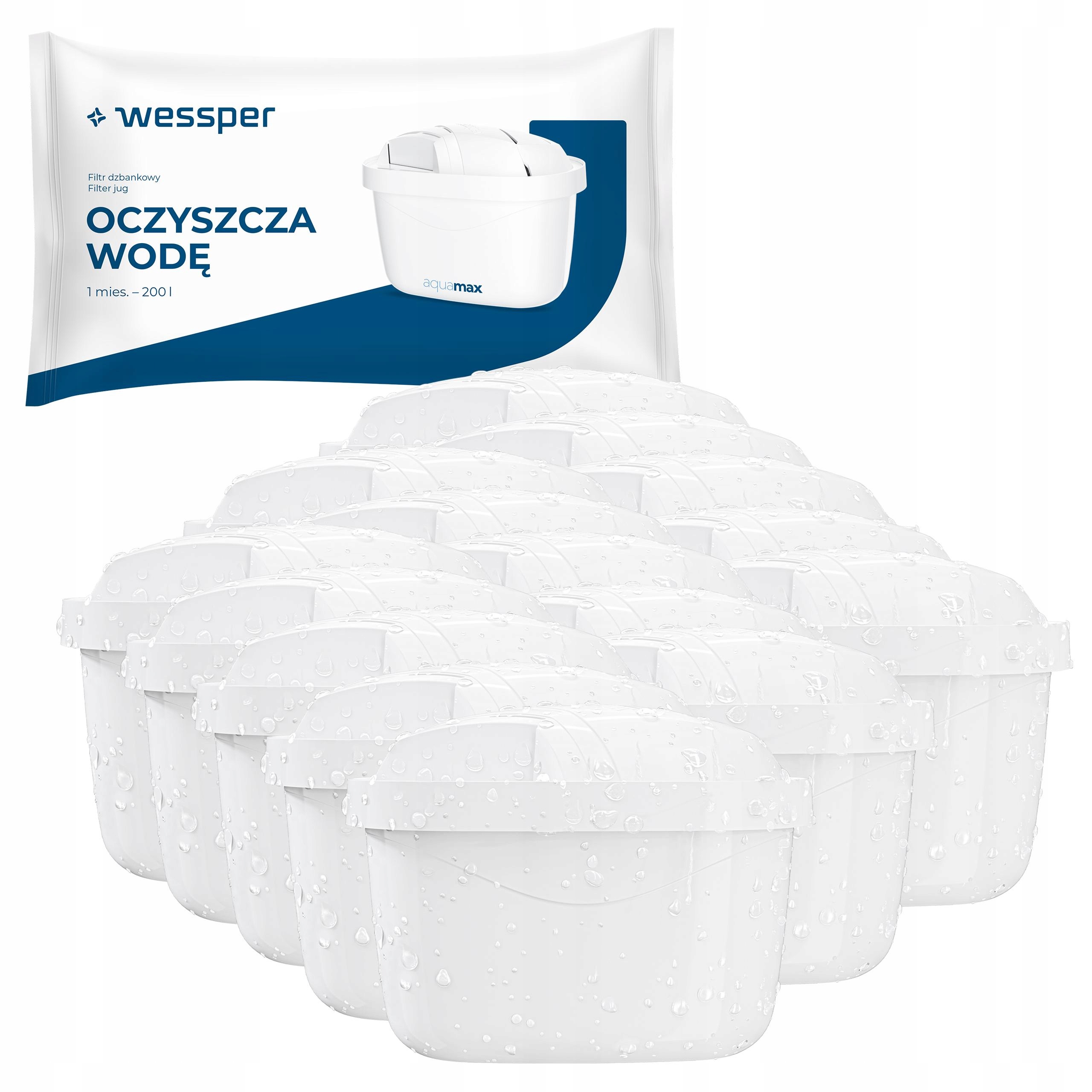 15 x Vodní filtr Wessper aquamax Standard pro skleněnou filtrační konvici