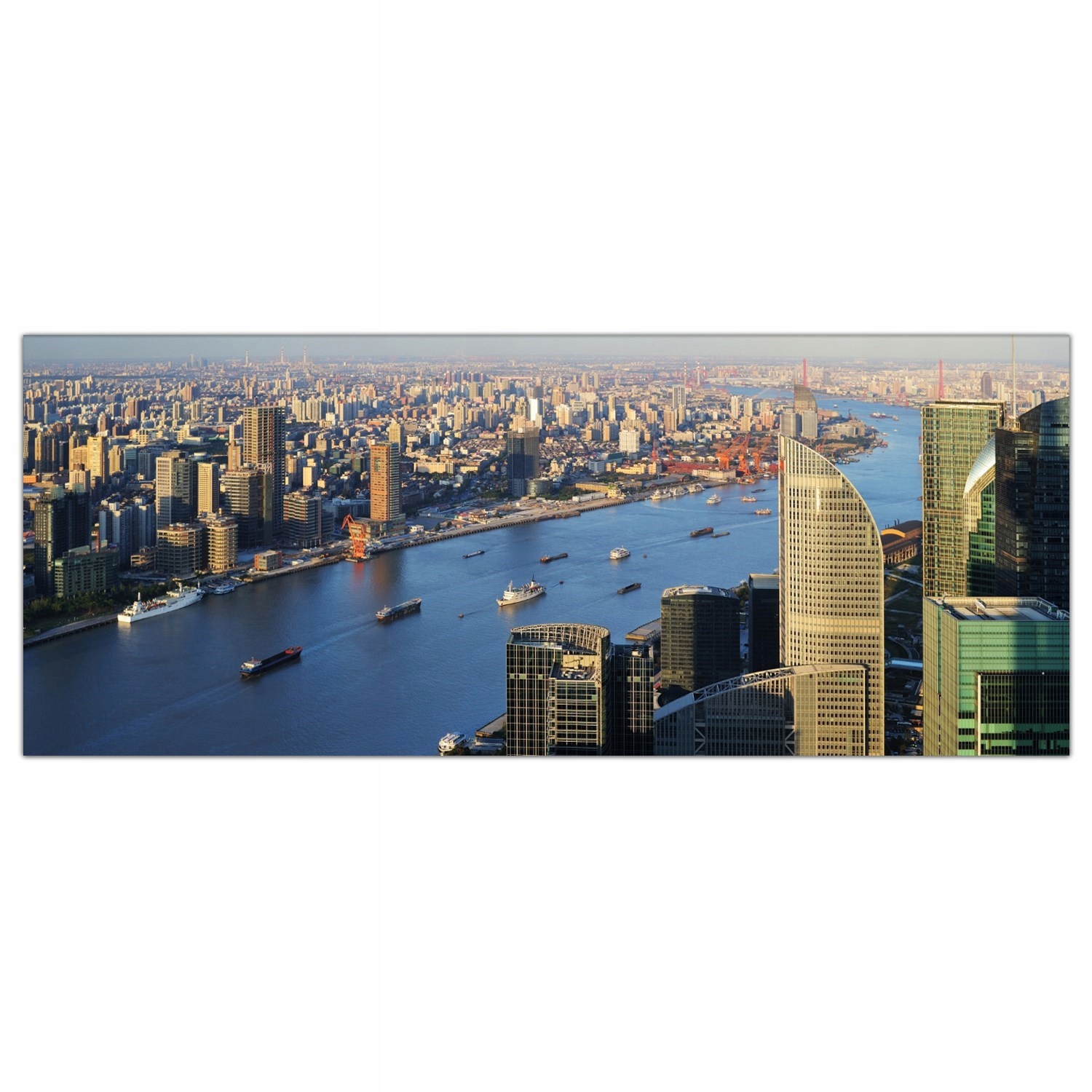 Shanghai Město Asie 125x50 Tvrzené sklo panel