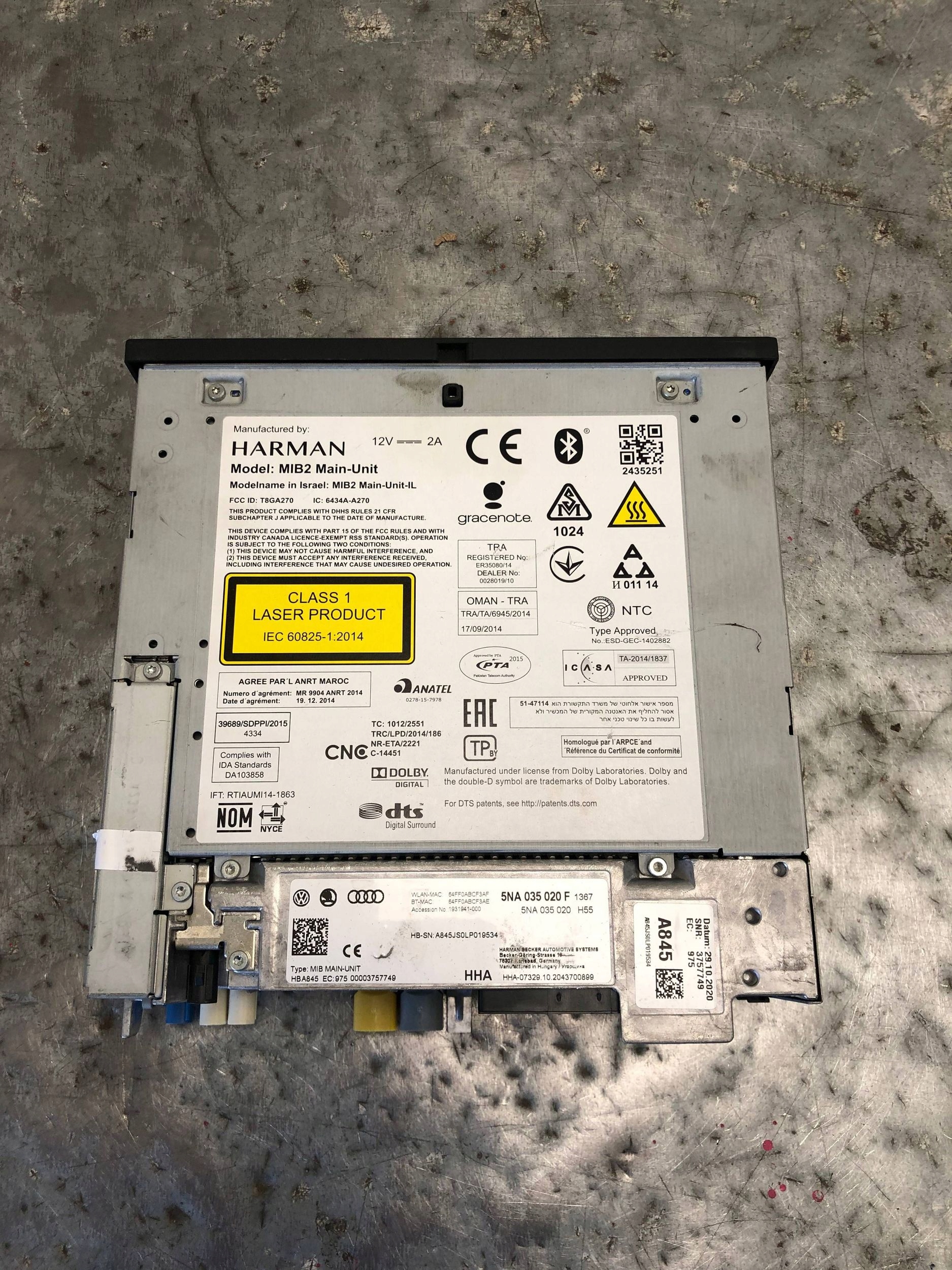 card reader SD MULTIMEDIA HARMAN VW 5NA035020F