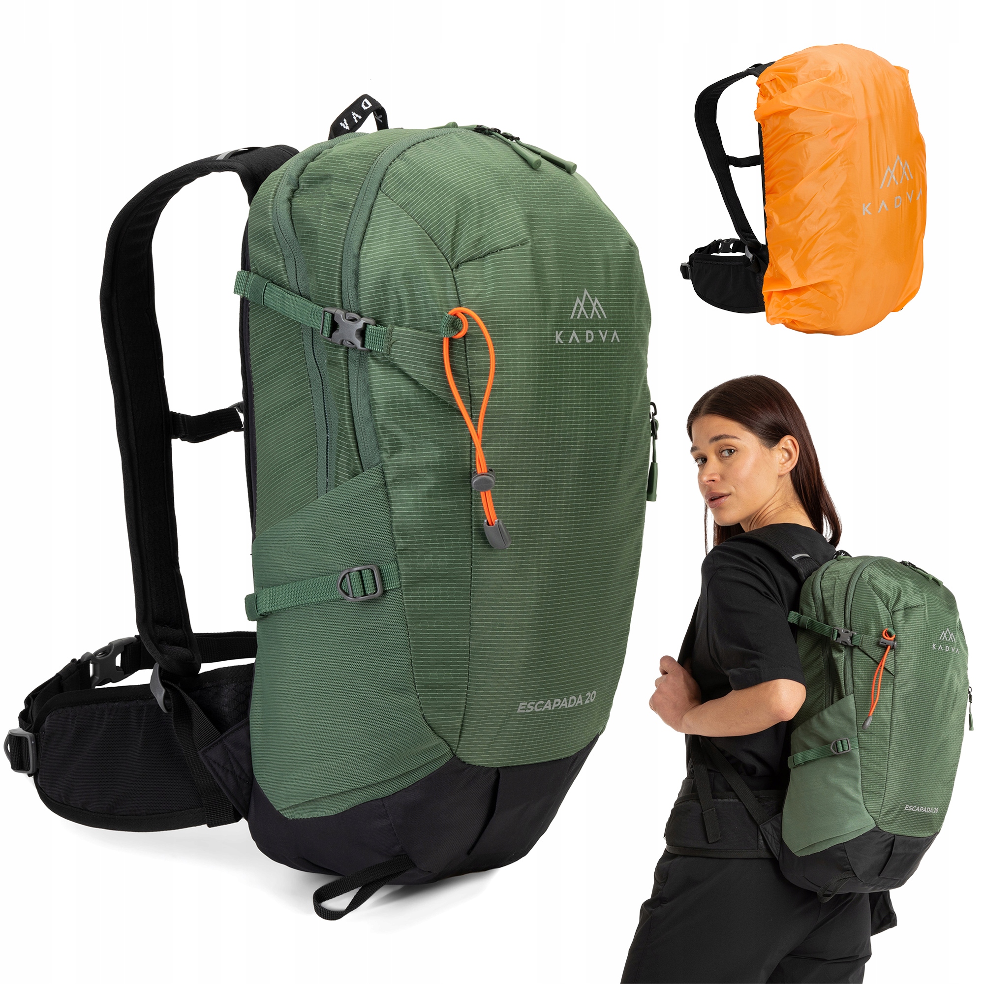 Plecak turystyczny Kadva Escapada 20 l zielony Trekkingowy Górski Sportowy