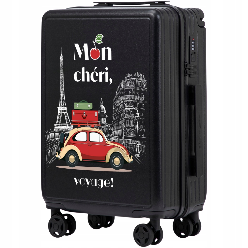 Malý cestovní kufr s tvrdým kabinovým zavazadlem na 4 kolečkách Wings