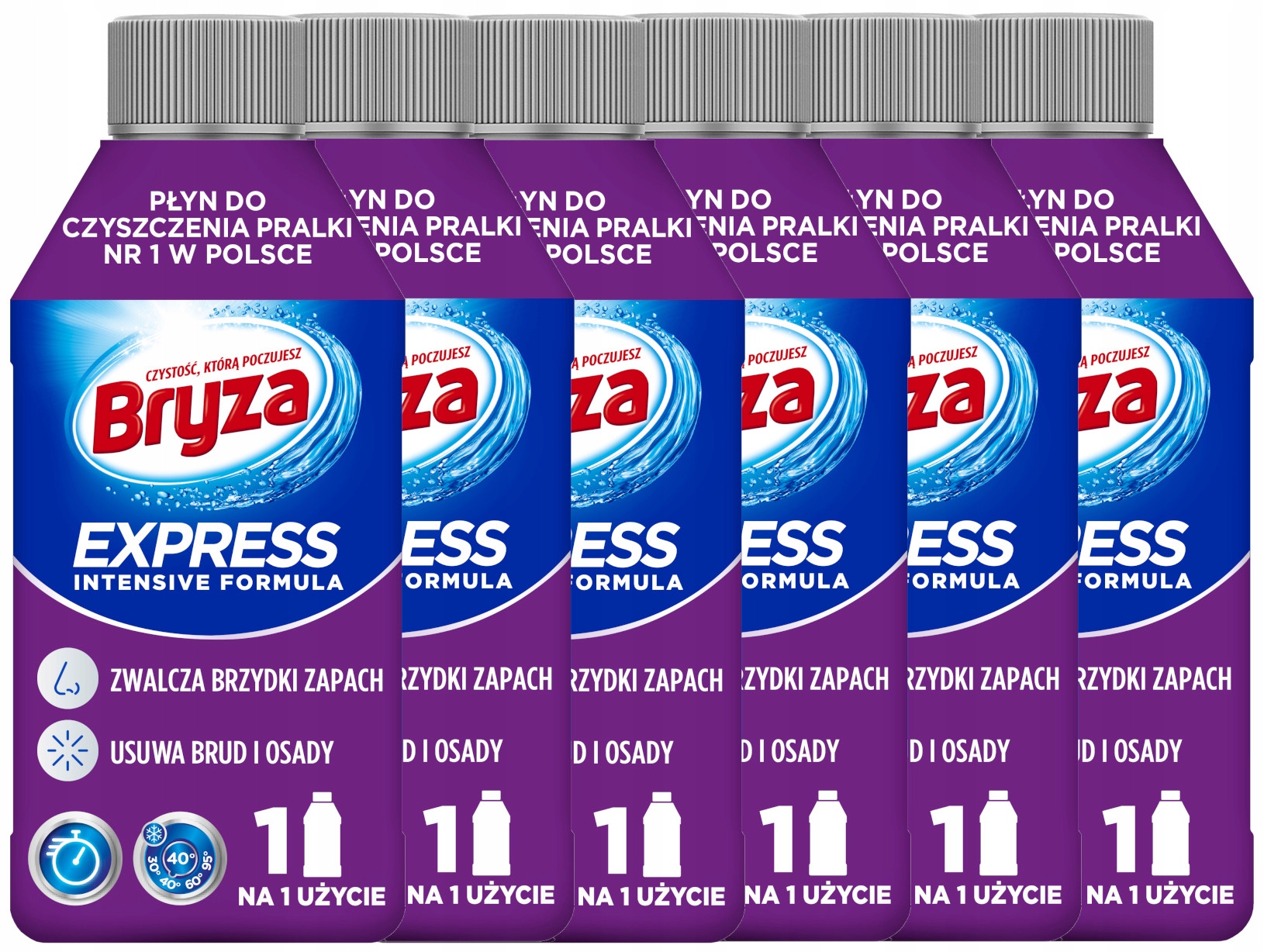 Levně Bryza Express Tekutý čistič pračky odstraňuje vodní kámen a zápach 6 x 250 ml