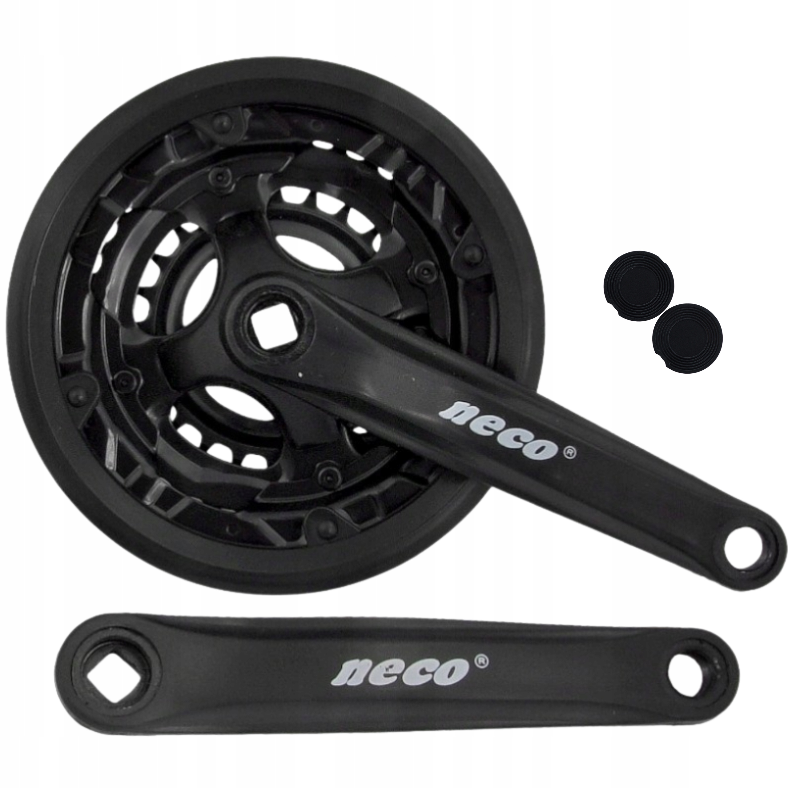 Korba Neco 48/38/28 czarna Trzyrzędowy mechanizm korbowy Mtb Trekking