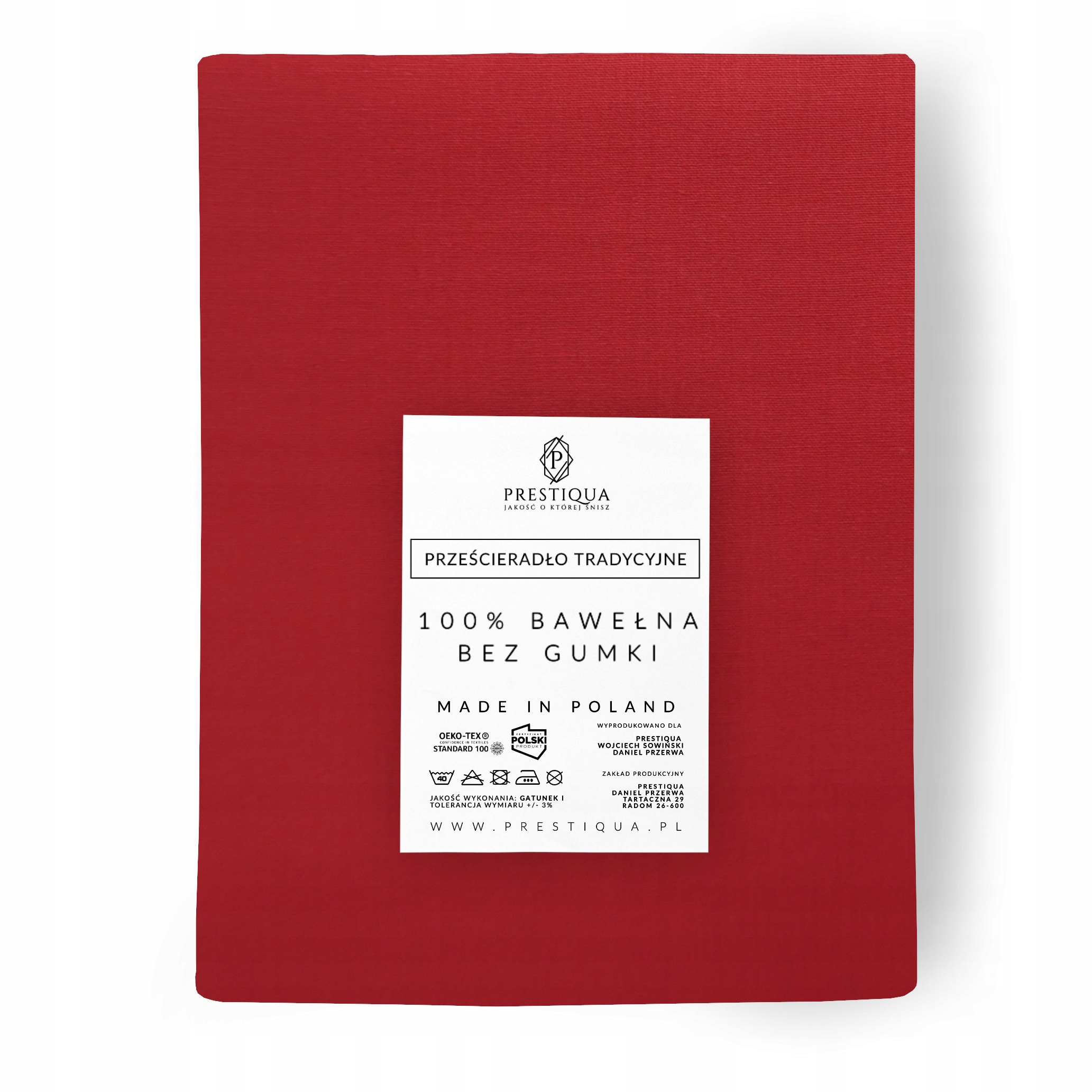 PRZEŚCIERADŁO BEZ GUMKI 200x200 BAWEŁNIANE POLSKIE