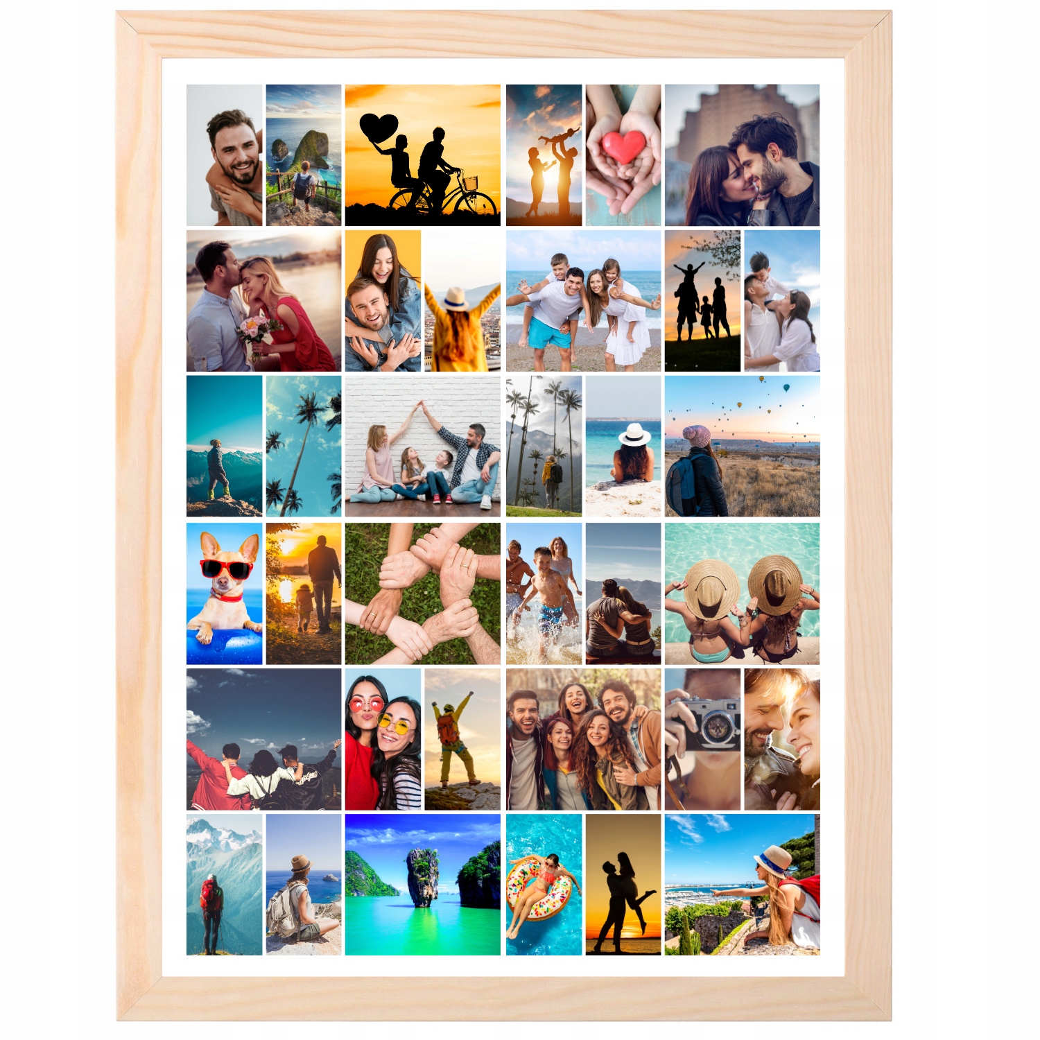 Kolaż Zdjęć w Kształcie Serca - SERCE ZE ZDJĘĆ - "Kocham Cię nad życie!" Wysokość produktu 42 cm