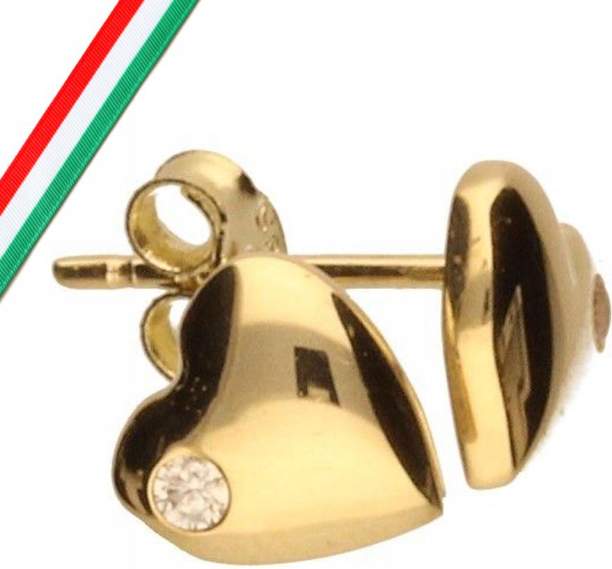Zlaté náušnice 585 se srdíčka a kubickou zirkonií 1,09g, moderní design, 14k, módní