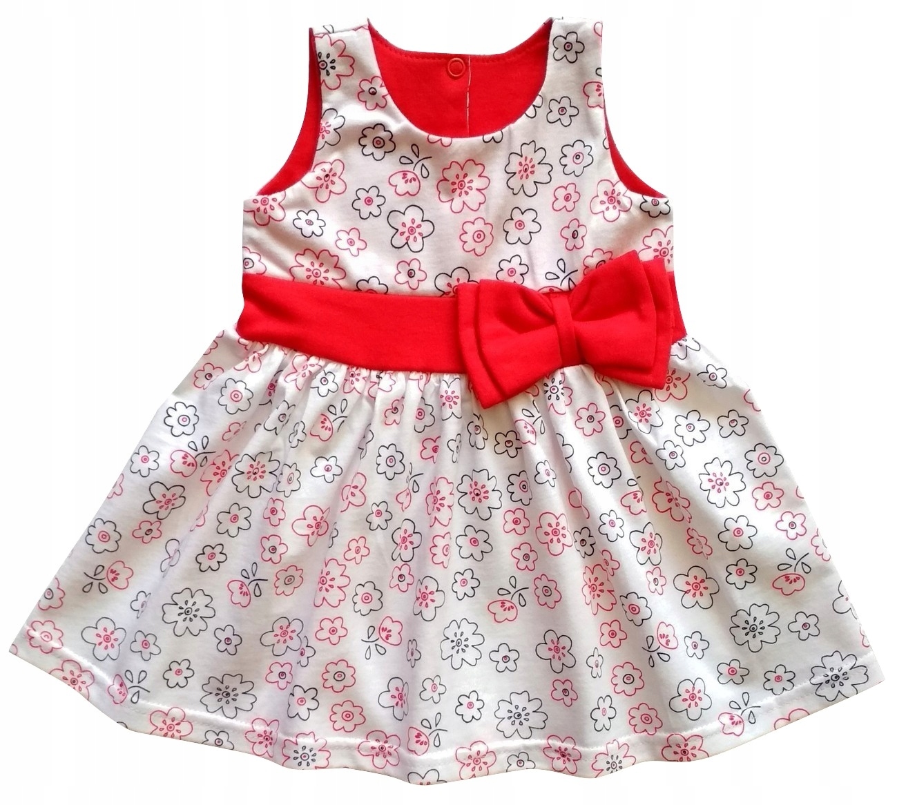 

Elegancka sukienka kwiatuszki kokarda 62 cm