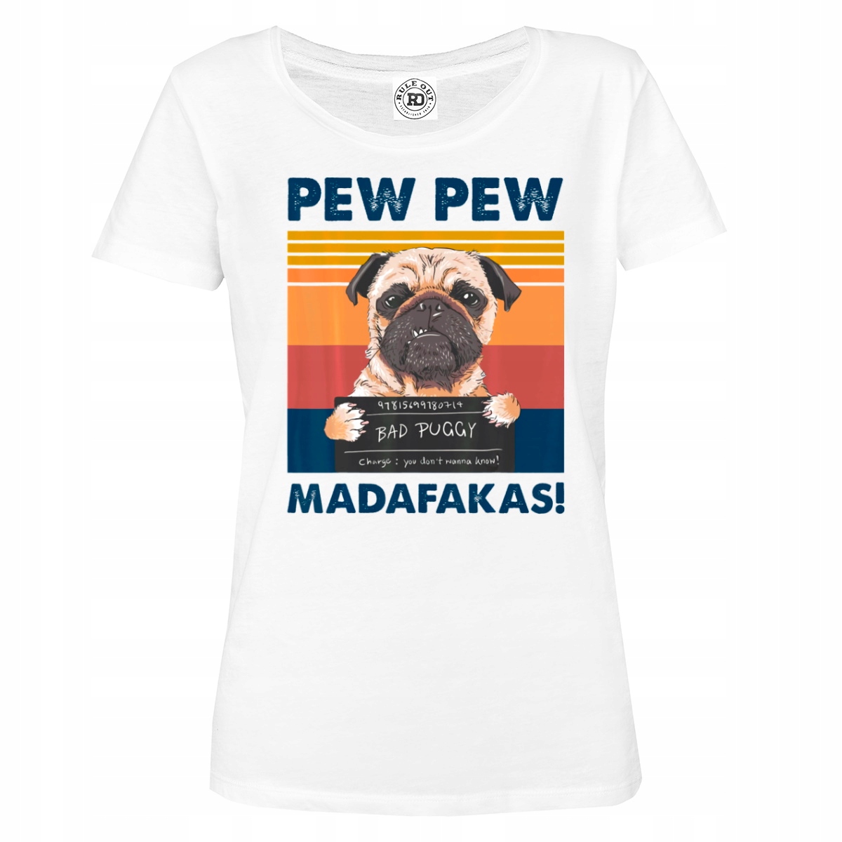 

Damska Koszulka Pies Buldog Pew Pew Madafakas