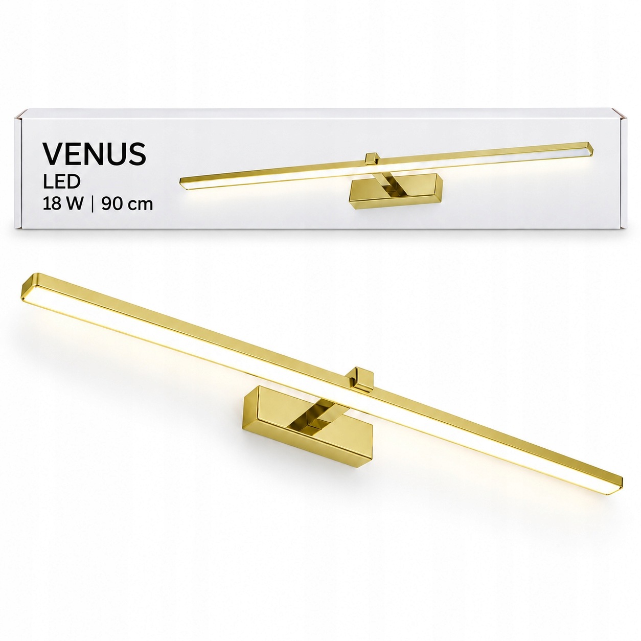 Venus Led 18W 90 cm zlatá lampa nad zrcadlo do koupelny 4200K IP44 1100lm
