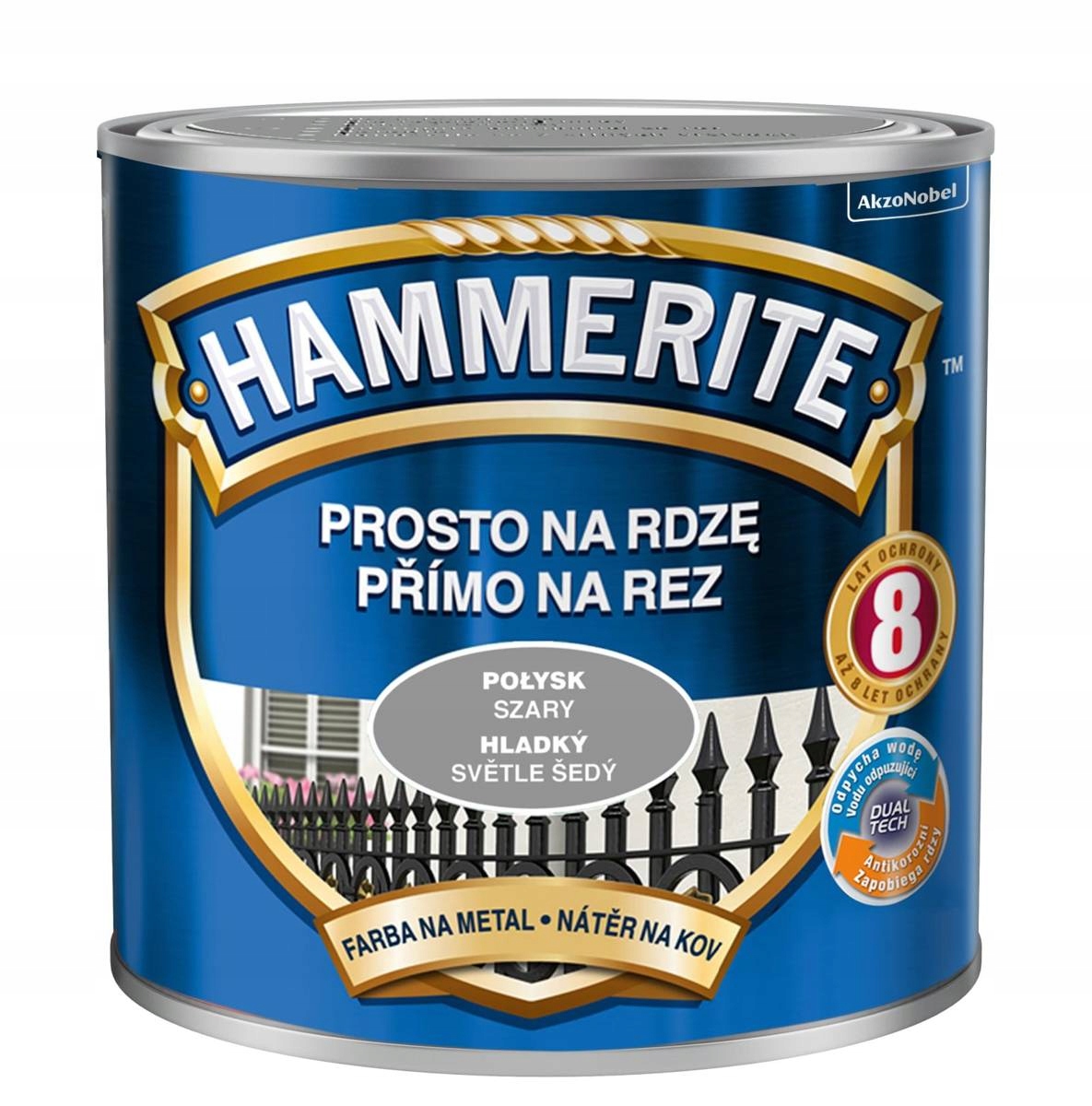 

Hammerite Farba na rdzę 2,5L Szary Połysk