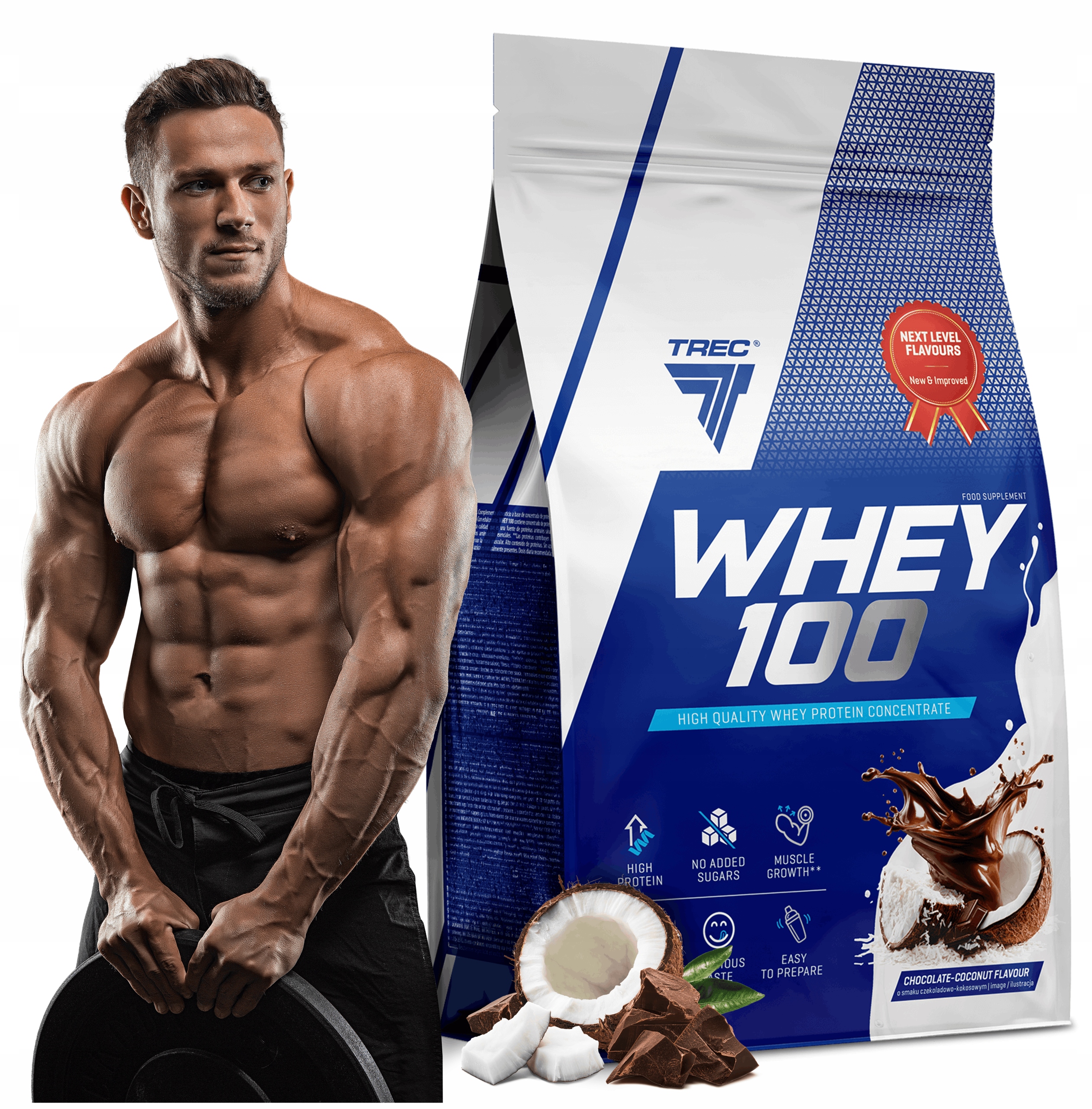 Protein Trec Nutrition koncentrát Wpc 900 g čokoládovo-kokosový