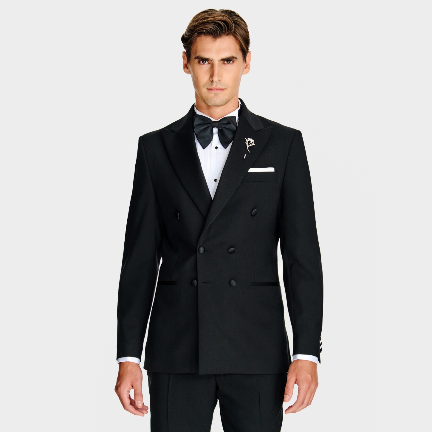 Dvouřadá černá sako bunda 100% vlna Pako Lorente vel 48