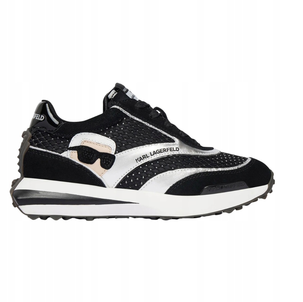 Karl Lagerfeld Czarne damskie sneakersy z cyrkoniami Zone Nft Gemstone 36