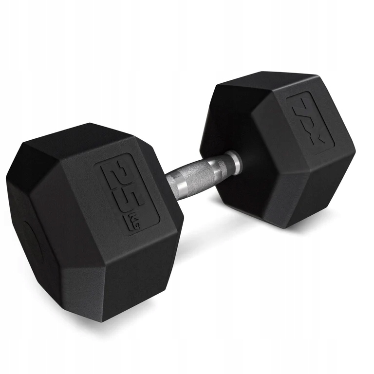 Hantla hex hantel żeliwny do ćwiczeń gumowany żeliwny 25 kg Trex Sport