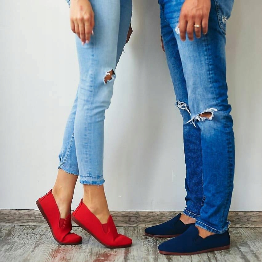 WYGODNE ESPADRYLE TENISÓWKI WKŁADANE granat r. 41 Odcień granatowy