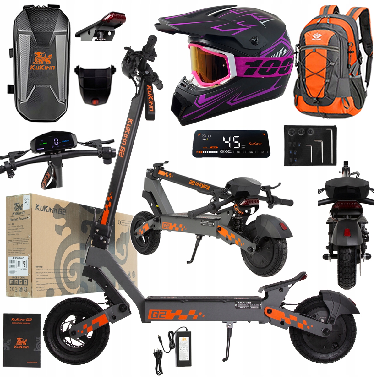 Kukirin G2 2026 Nové skládací elektrické vozidlo 1200W 45KM/H 15Ah 48V 10"