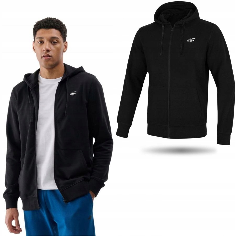 Bluza Męska 4F Dresowa Sportowa Ciepła Na Co Dzień Metaliczne Logo