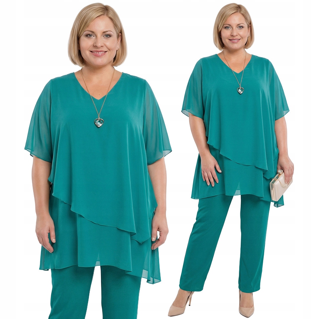 Mořská zeleň sada s náhrdelníkem plus size velikost 62