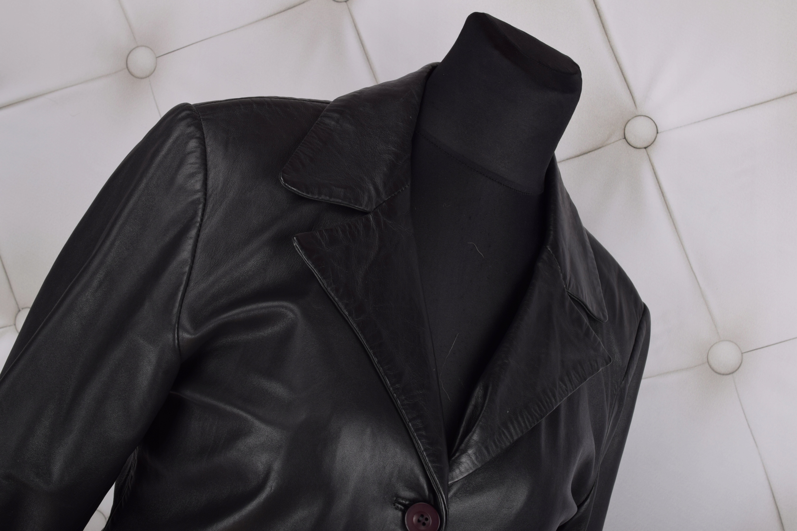 9587 KRÓTKI ZIELONY PŁASZCZ MIĘKKA SKÓRA NAT 42/XL