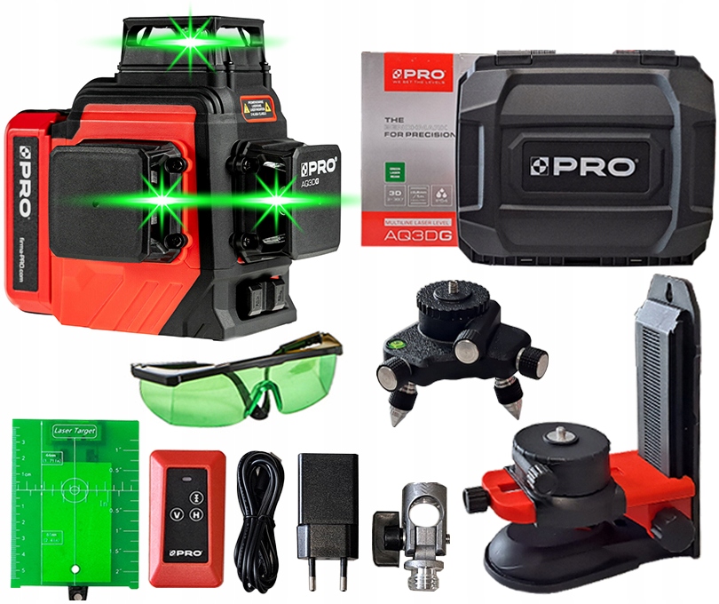 

Laser Krzyżowy Zielony Pro AQ3DG 3x360°
