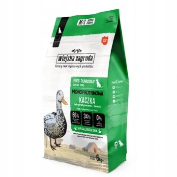 Levně Krmivo pro psy Wiejska Zagroda Monoproteinová Kachna Křupky M/L 6 kg