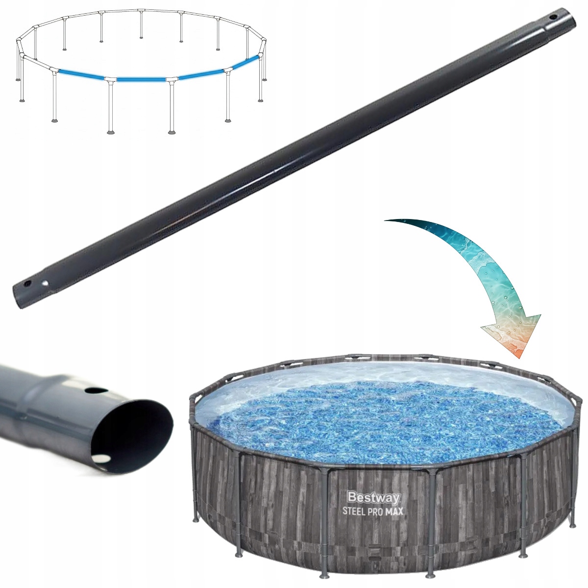 Příčka rámu do bazénu Bestway 5614Z – originální vodorovná trubka