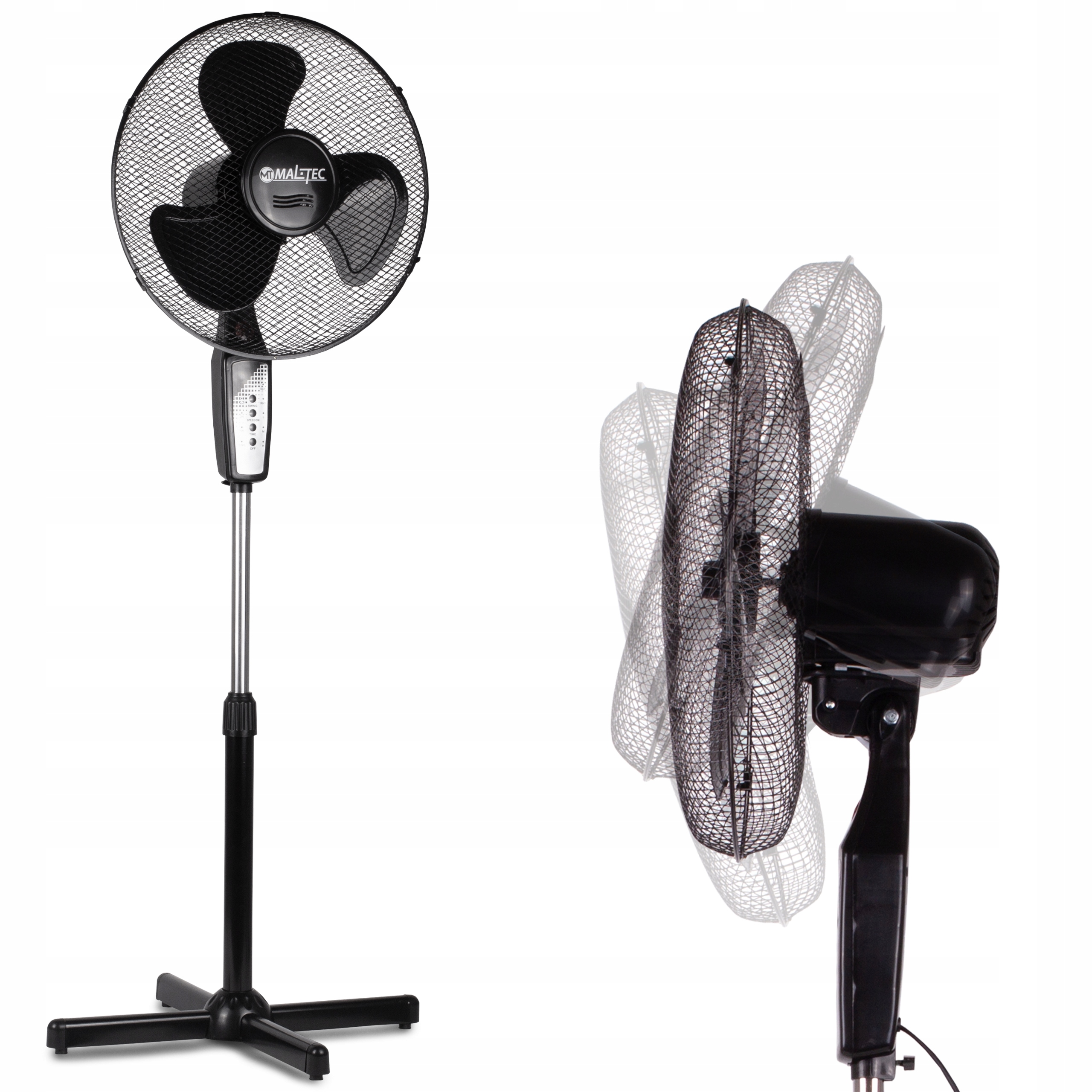 WENTYLATOR STOJĄCY PODŁOGOWY MOCNY DOMOWY OSCYLACJA TIMER PILOT Zasilanie sieciowe