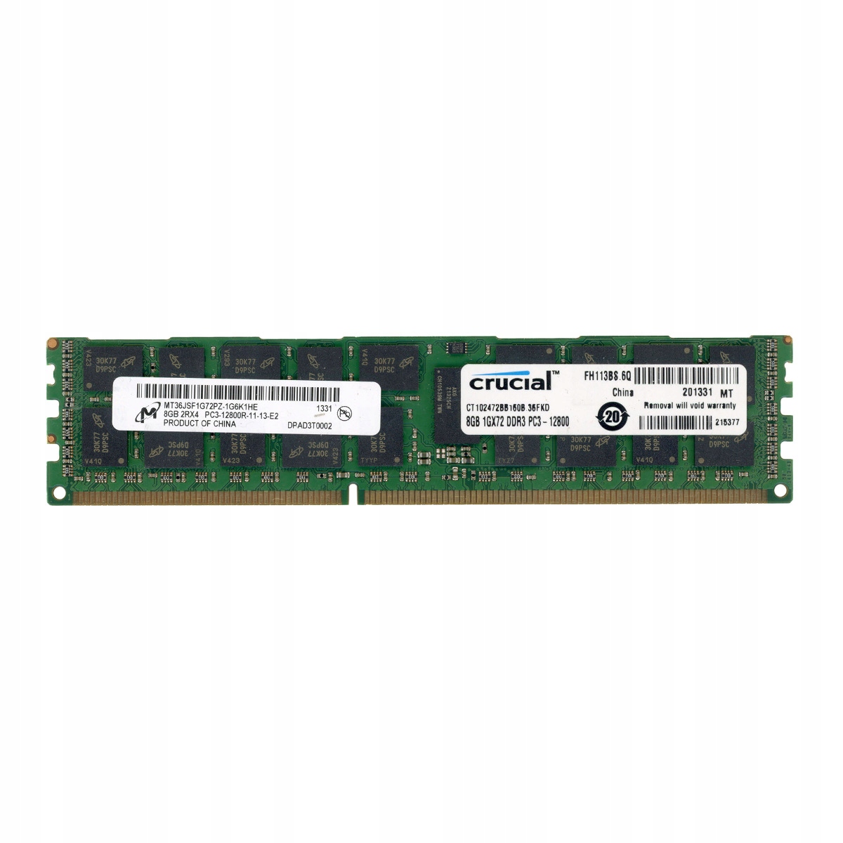 Crucial CT102472BB160B.36FKD DDR3 8GB 1600MHz Registered Ecc