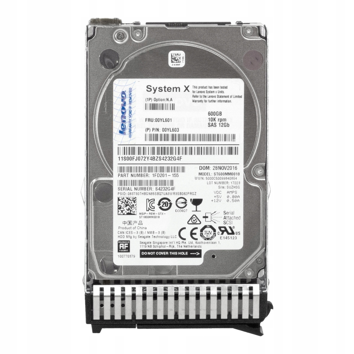 Lenovo 00YL601 00YL603 600GB 10K 128MB SAS-3 2.5'' ST600MM0018