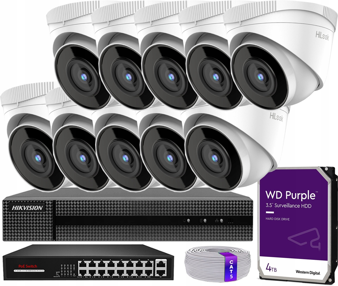 Sada pro monitorování Hikvision IPCAM-T5-KIt-16xPOE