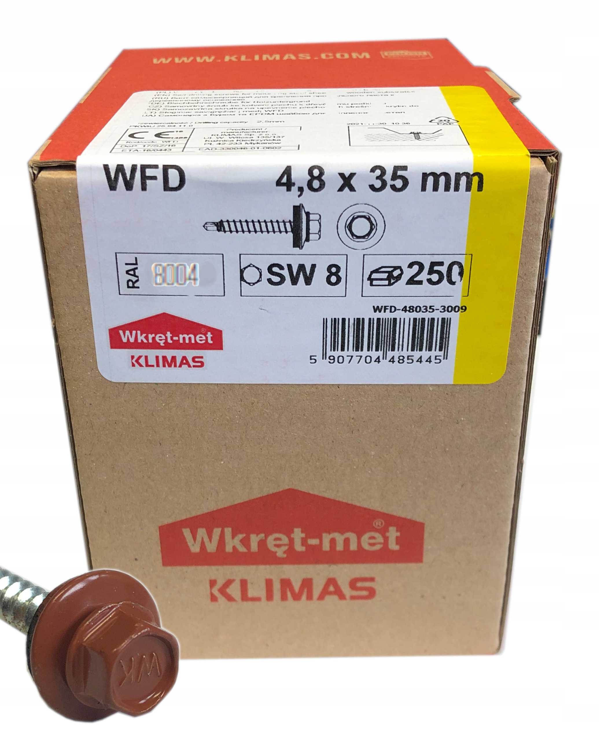 

Wkręty Farmerskie 4,8x35mm Ral 8004 Farmery 250szt