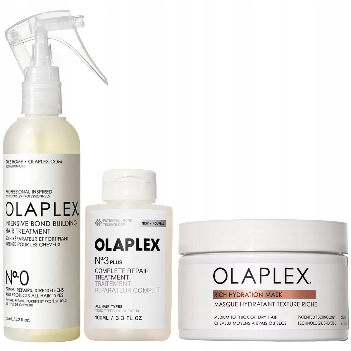 Olaplex posilující sada na vlasy kúra No. 0 kúra No. 3Plus maska