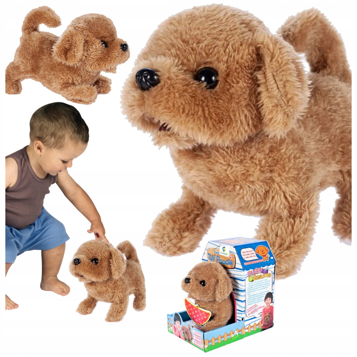 INTERAKTYWNY PIESEK PIES GOLDEN RETRIEVER CHODZI SZCZEKA MERDA OGONKIEM