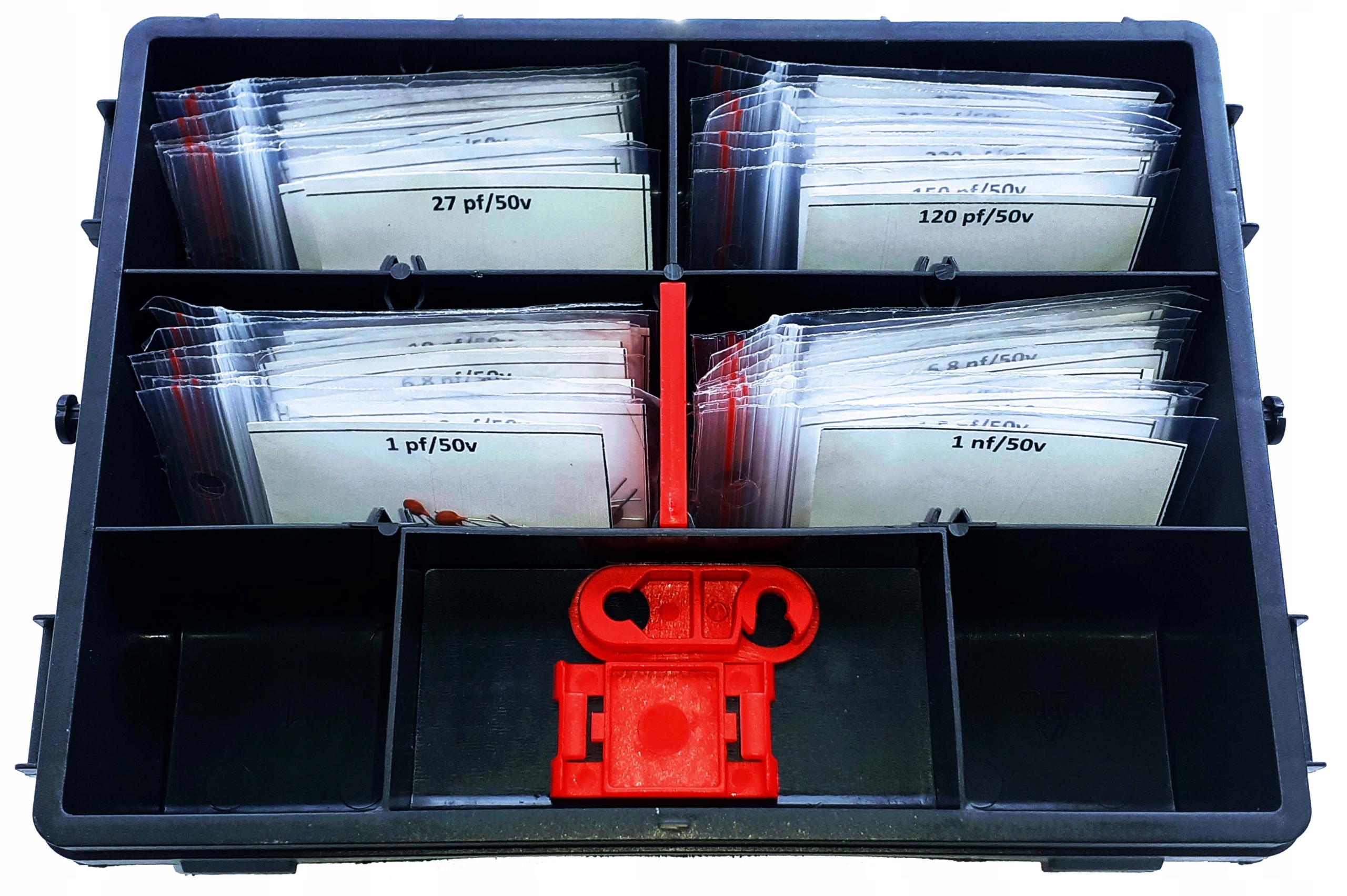 Zestaw kondensatorów ceramicznych w organizerze