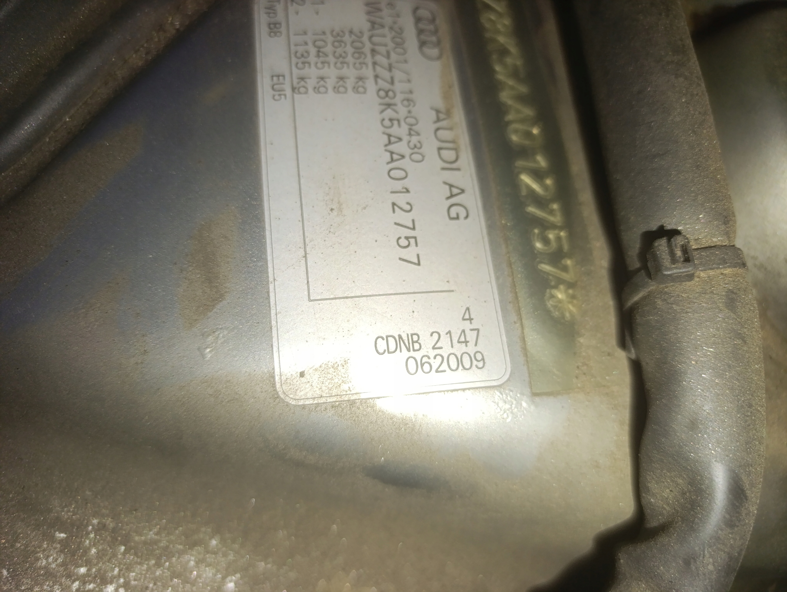 engine pillar CDNB 2.0 TFSI 210km 155kW AUDI A4 B8 A6 C7 A5 2007
