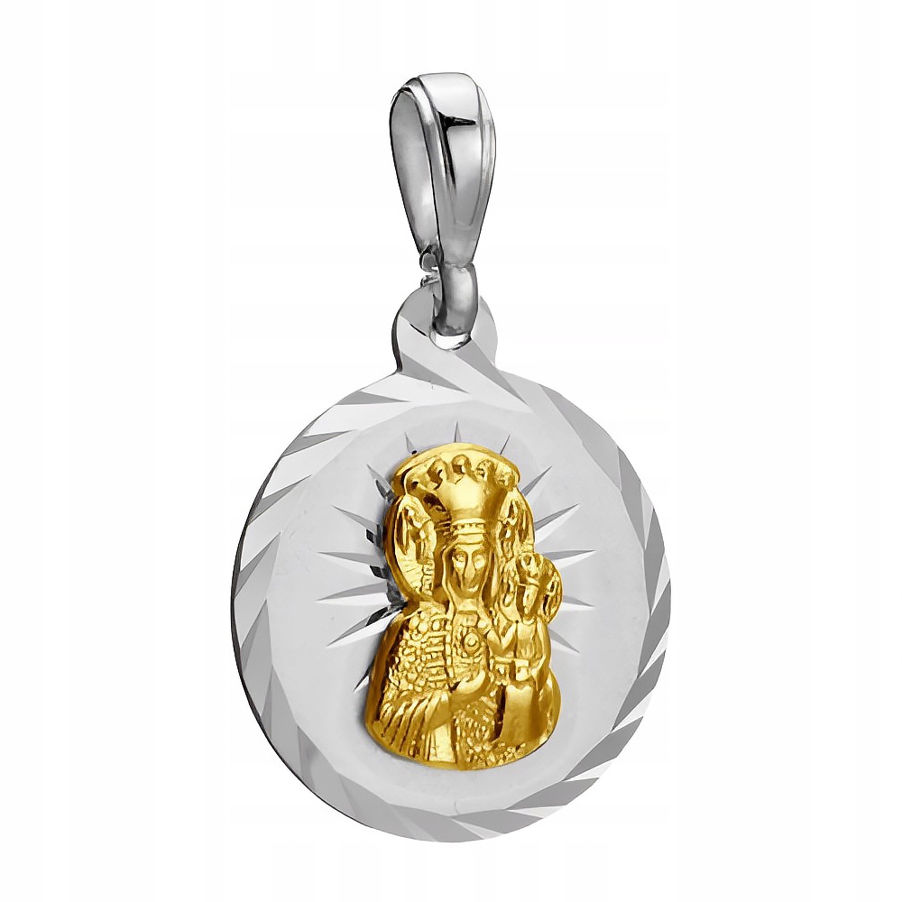 Medailon na krk Stříbro ryzost 925 Přívěsek Panna Maria Čenstochovská