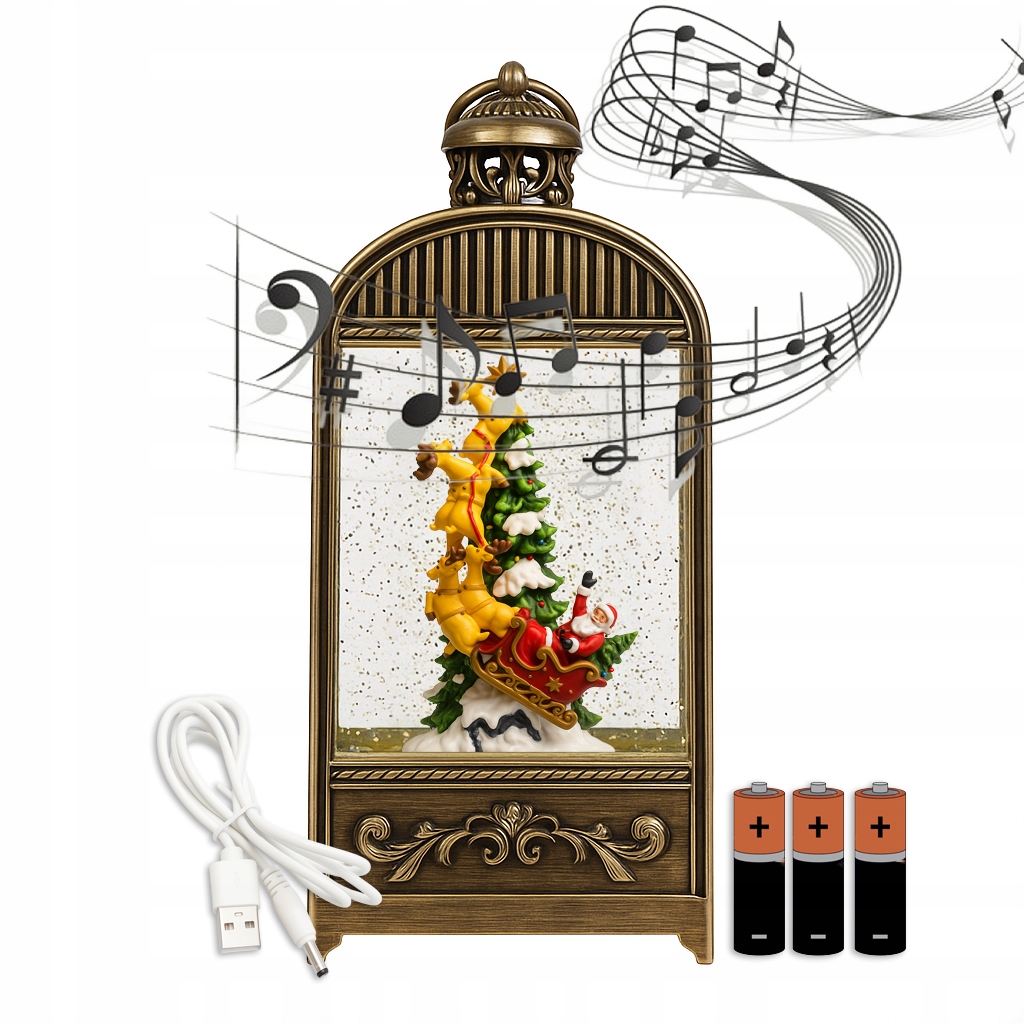 ŚWIĄTECZNY LAMPION POZYTYWKA MIKOŁAJ RENIFER CHOINKA LED NA BATERIE USB