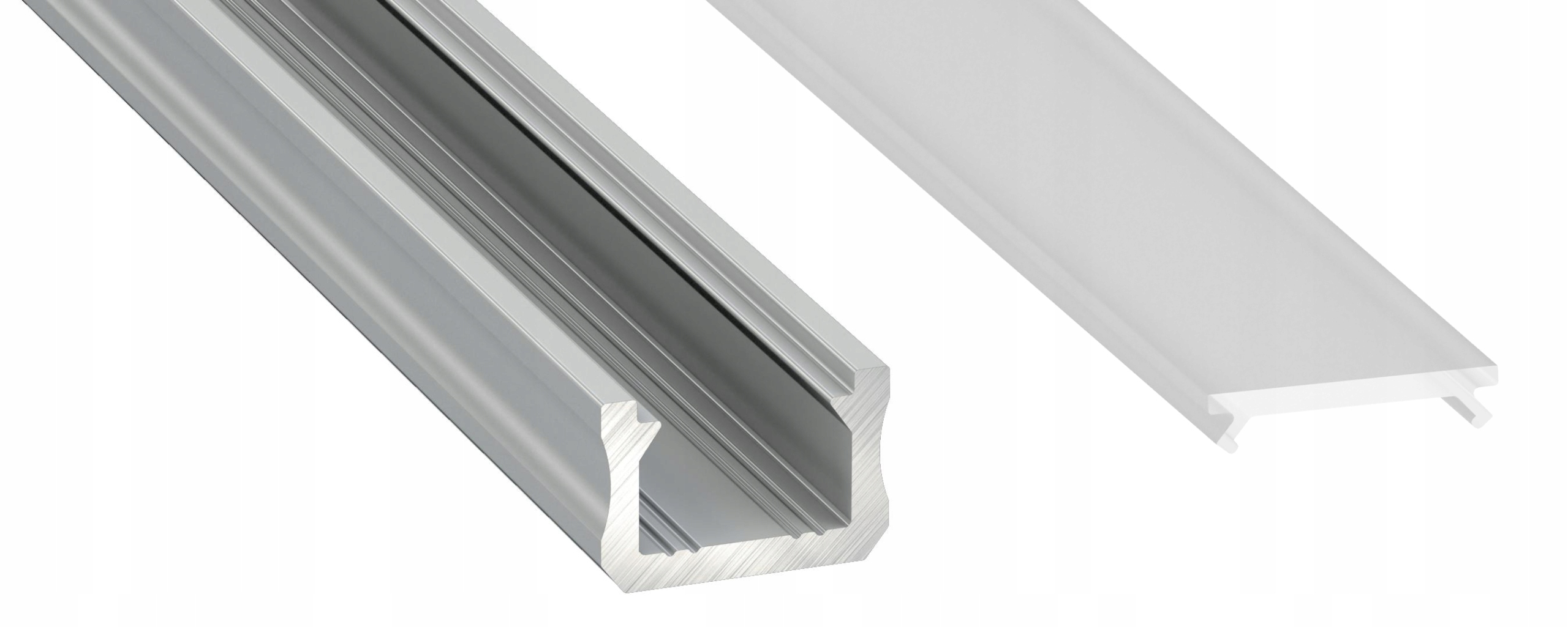 

Profil aluminowy płaski X 2m Srebrny z kloszem