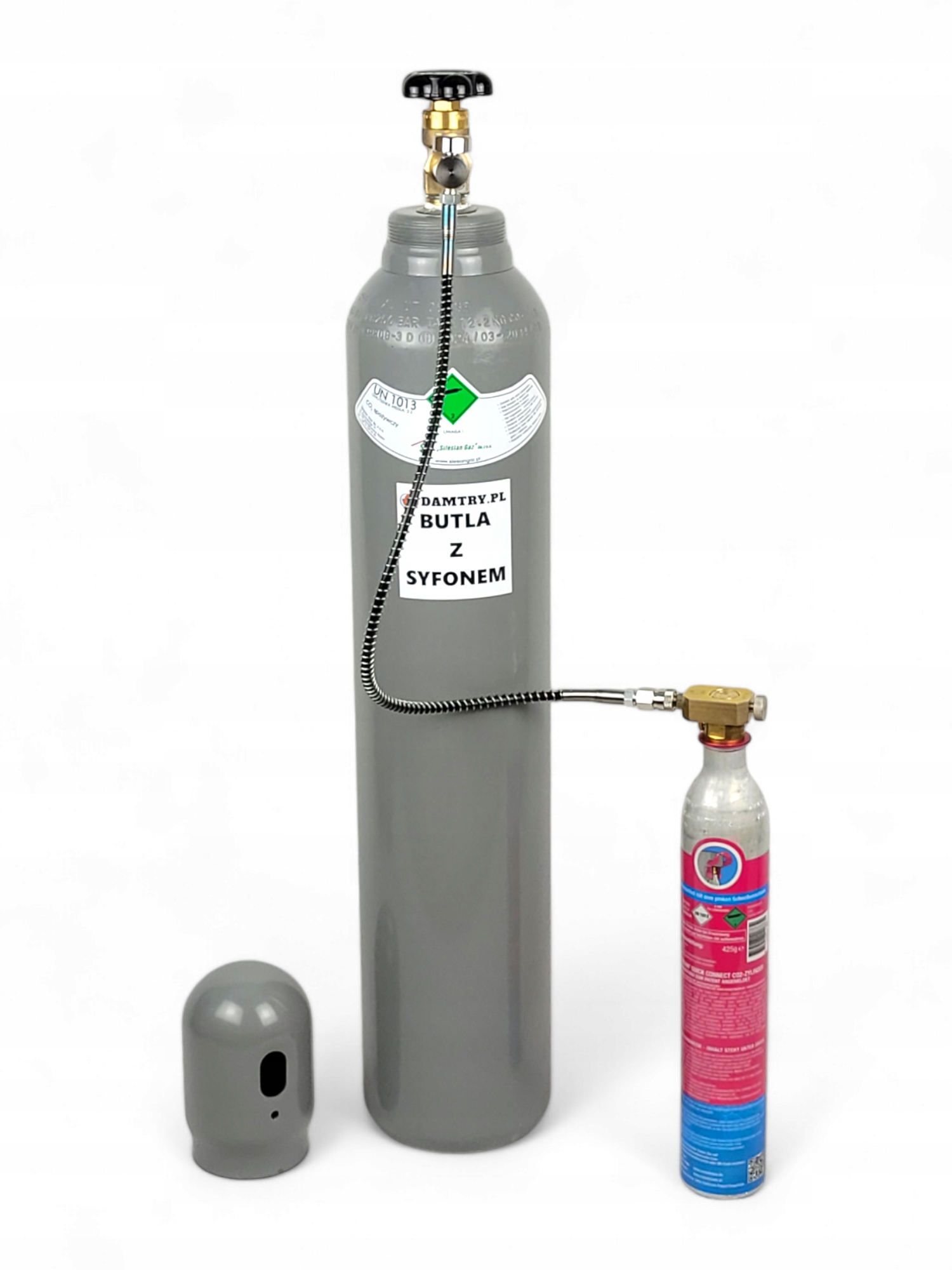 Butla Z Syfonem CO2 Pełna 8l Przetoczka Alfa Do Sodastream Różowy Quick